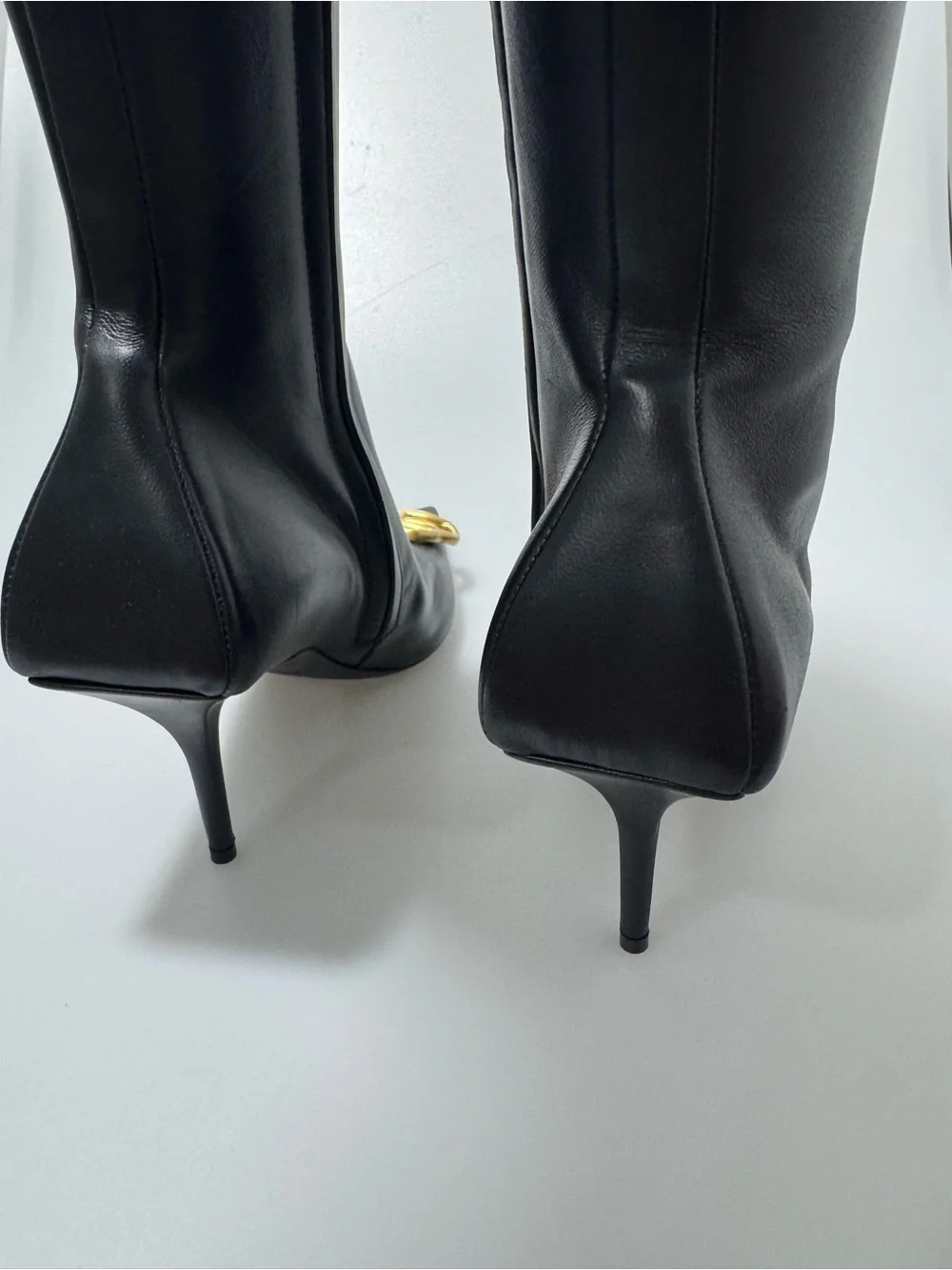Balenciaga Square Knife Boots Black Gold Women’s EU 37/US 7